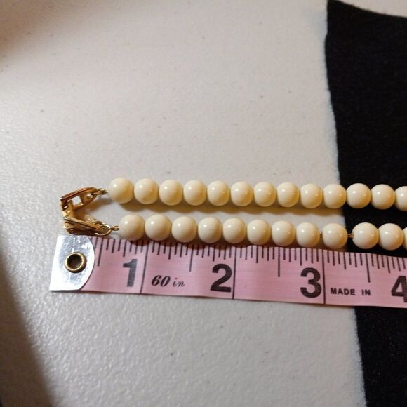 Napier Bead & Gold Tone Metal/Enamel  Necklace - Picture 5 of 6